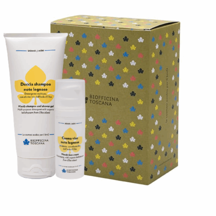 Комплект козметика за мъжe - дървесен аромат - Biofficina Toscana