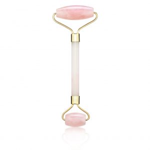 Ролер за масаж на лице от розов кварц - Rose quartz face roller