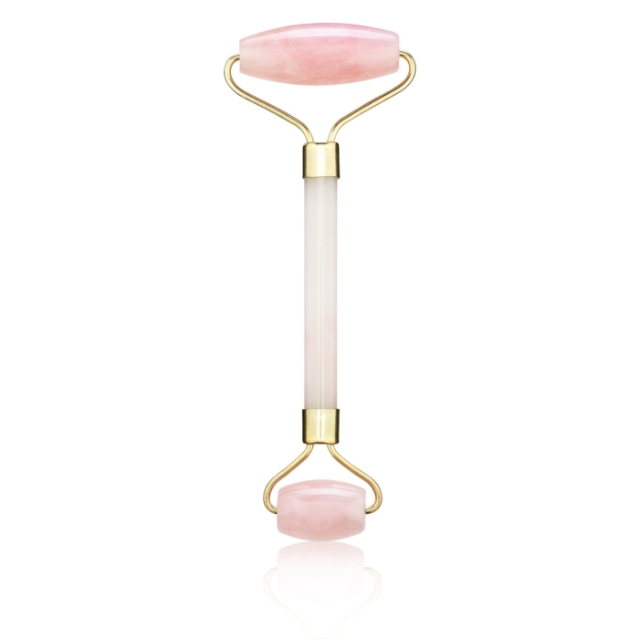 Ролер за масаж на лице от розов кварц - Rose quartz face roller