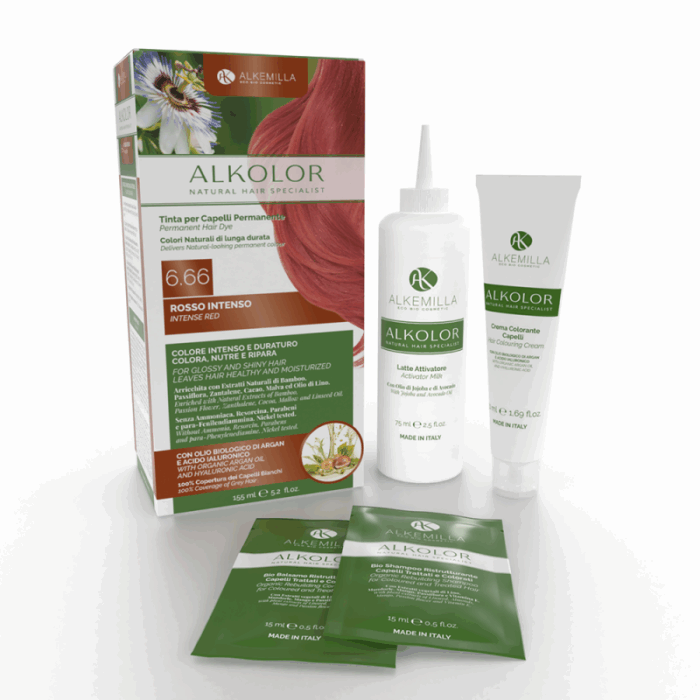 натурална боя за коса 6-66 наситено червено алкемила одоната