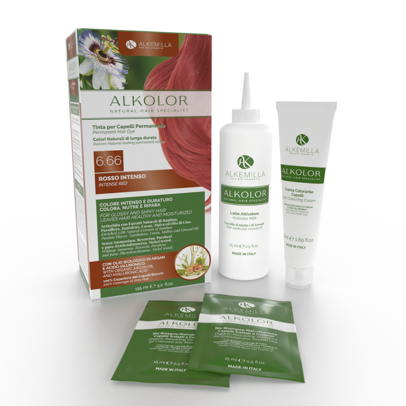 натурална боя за коса 6-66 наситено червено алкемила одоната