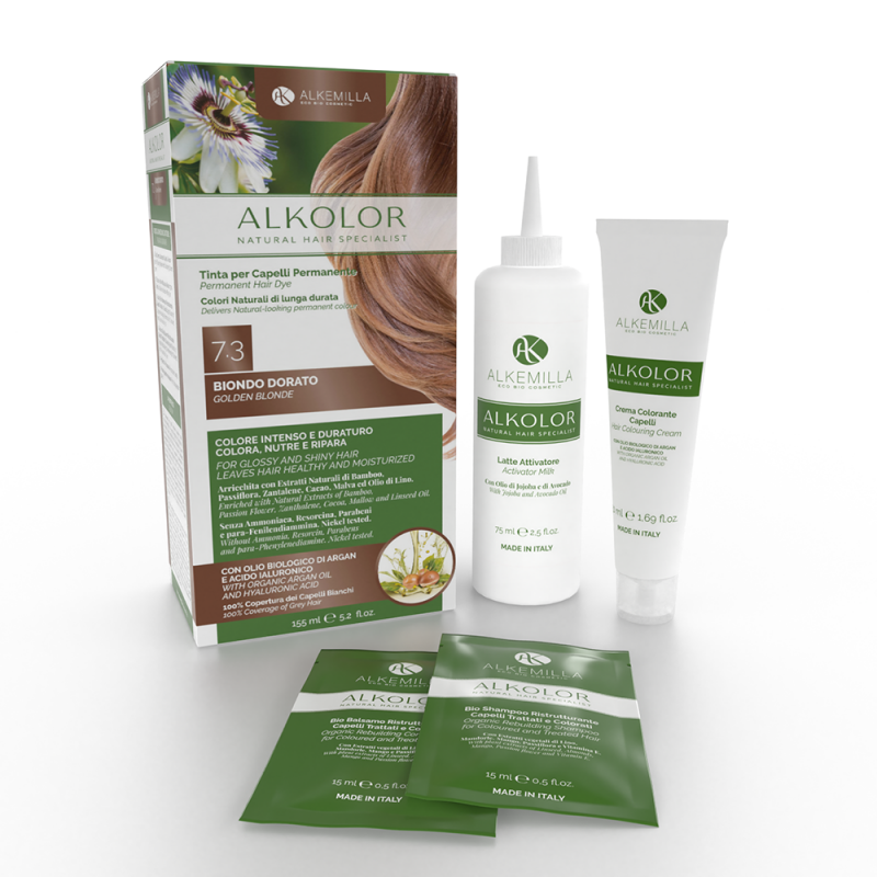 натурална боя за коса златисто русо 7-3 алкемила одоната