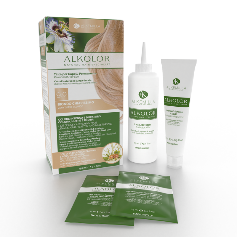 натурална боя за коса 9-0 много светло русо алкемила одоната