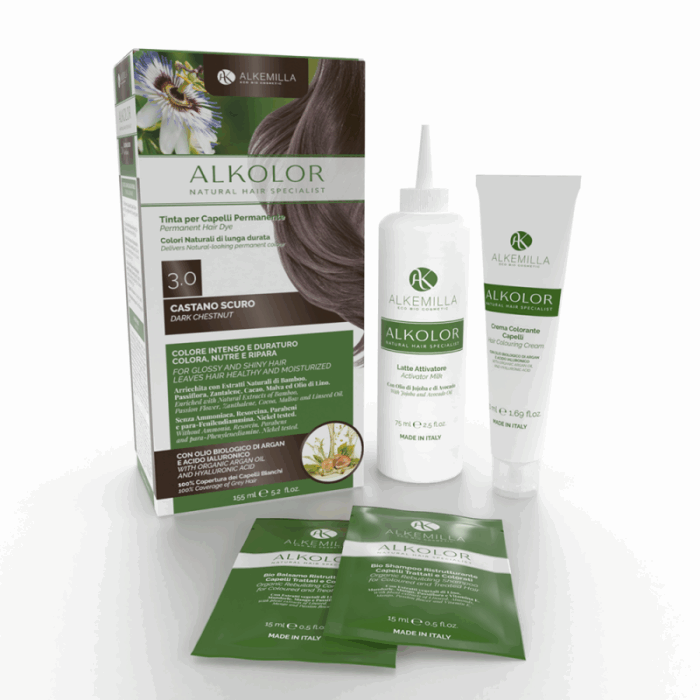 натурална боя за коса тъмнокестеняво алкемила одоната