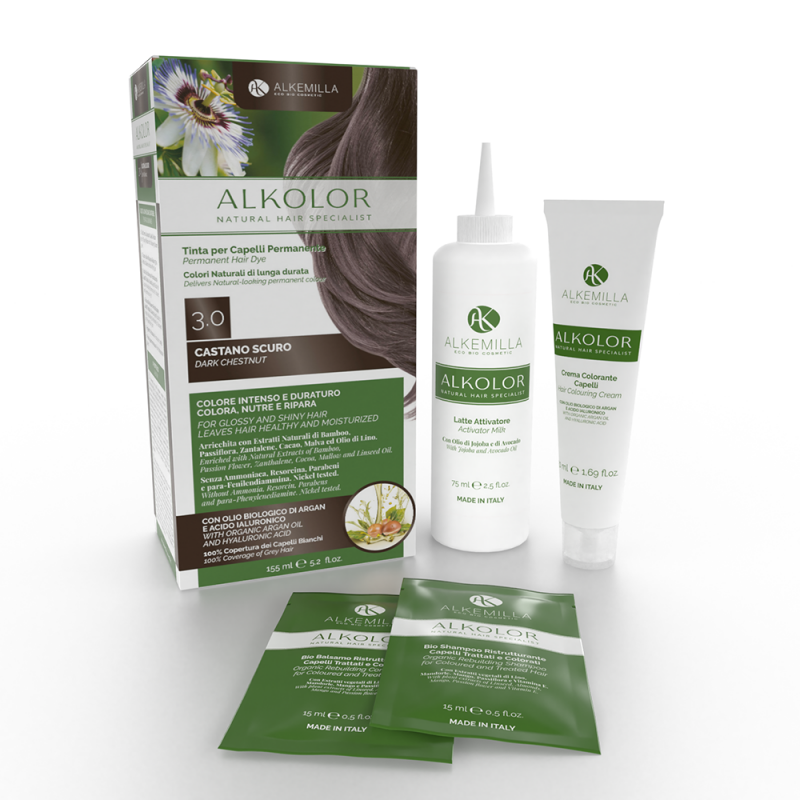 натурална боя за коса тъмнокестеняво алкемила одоната