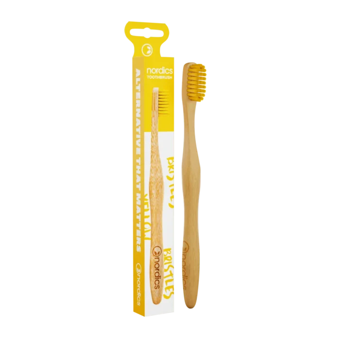 Био разградима бамбукова четка за зъби с Жълти влакна - Nordics
