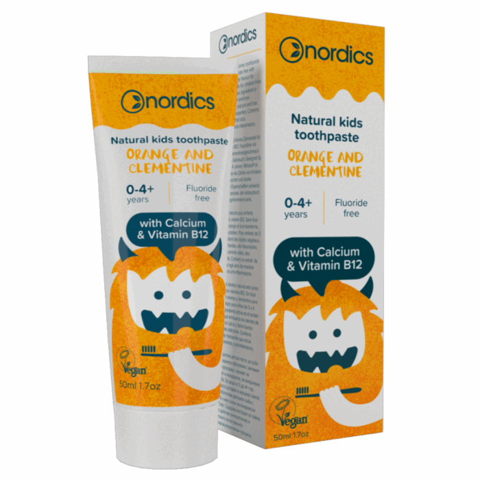 Детска паста за зъби с Витамин Б12 Портокал и Мандарина - Nordics