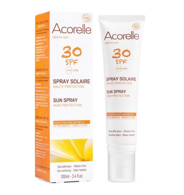 Био слънцезащитен спрей водоустойчив и антиоксидантен SPF30 - Acorelle