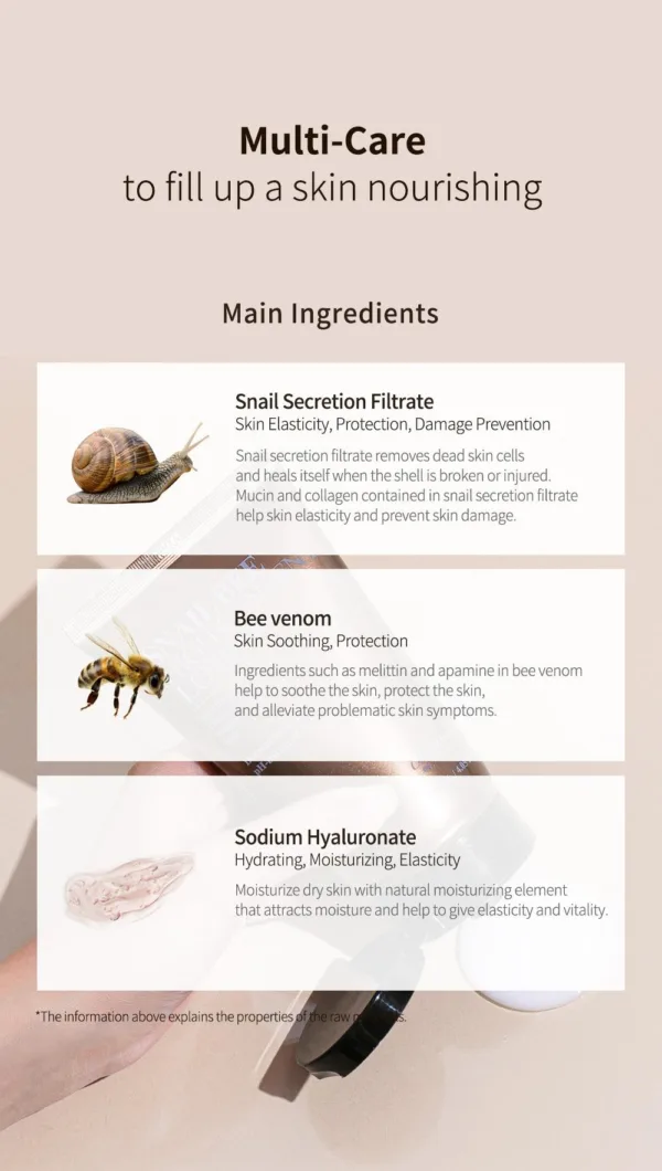 Крем-Лосион-с-високо-съдържание-на-екстракт-от-охлюви-и-пчелна-отрова