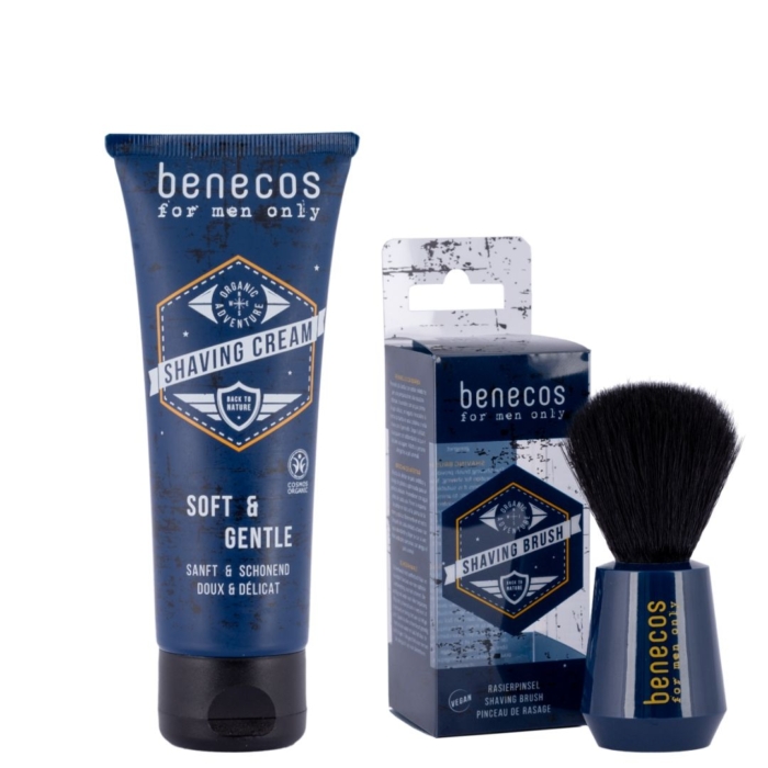 Мъжки сет - четка за брада и крем за бръснене