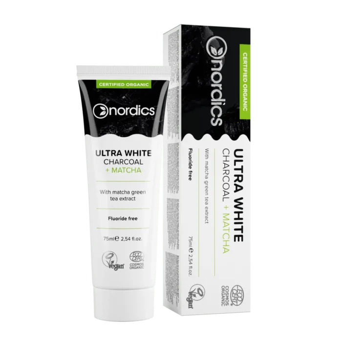 Избелваща паста за зъби с Въглен и Матча - Nordics