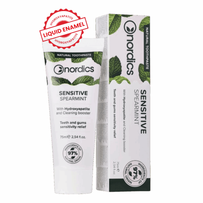 Натурална реминерализираща паста за чувствителни зъби с „течен емайл“