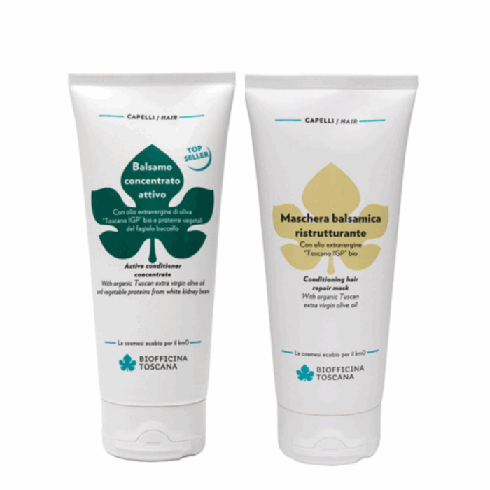 Активен балсам + Реструктурираща маска за коса - Biofficina Toscana
