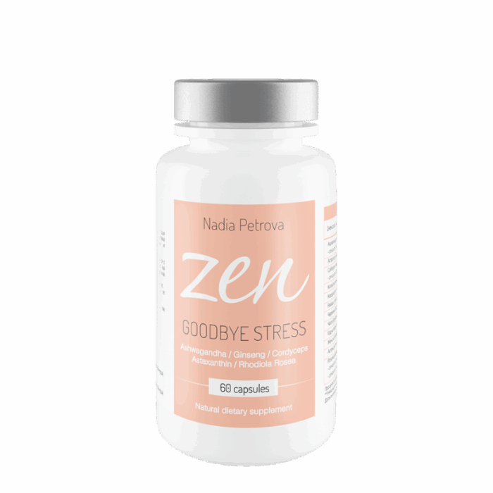 Хранителна добавка Zen, goodbye stress, с адаптогени и антиоксиданти