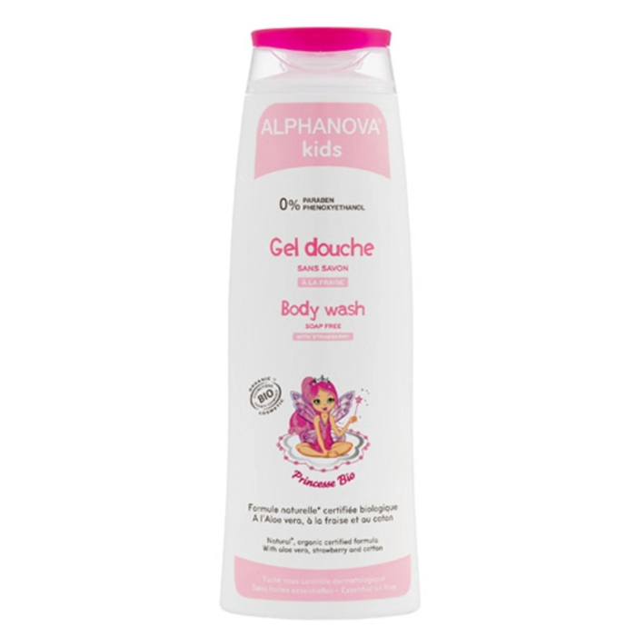 Натурален детски душ гел за момичета с ягода - Alphanova