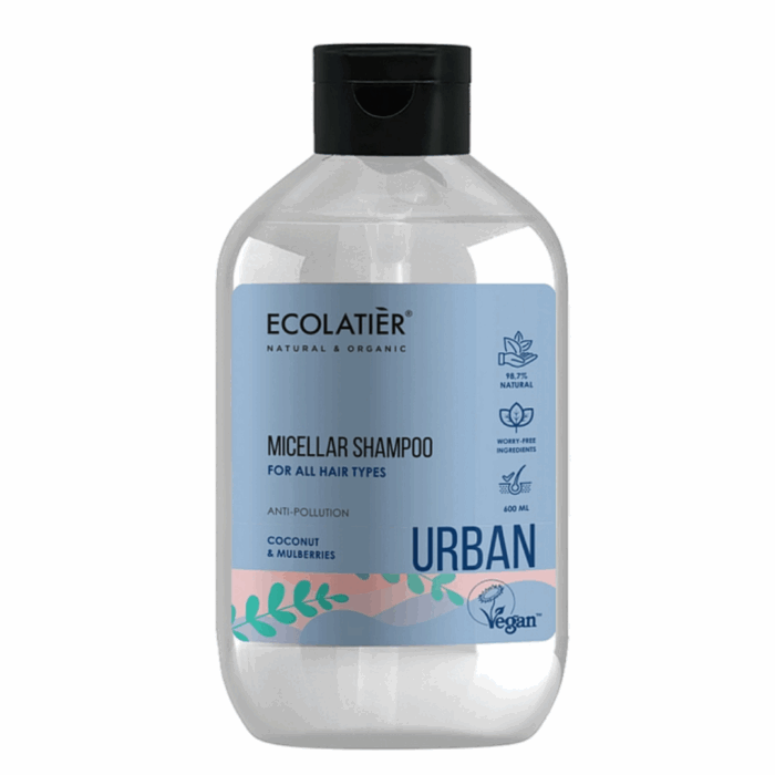 Мицеларен шампоан за всеки тип коса с кокос и черница - Ecolatier