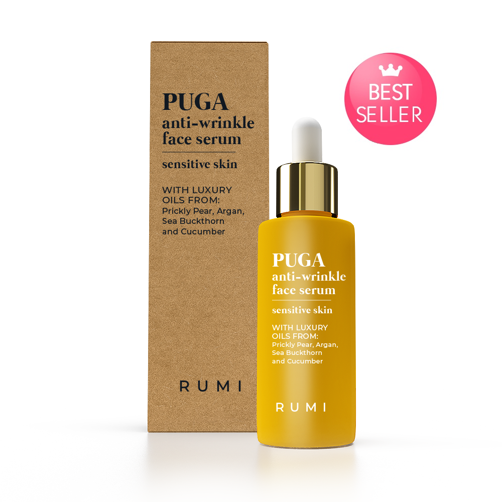 Нощен серум против бръчки за озарена кожа PUGA – Rumi