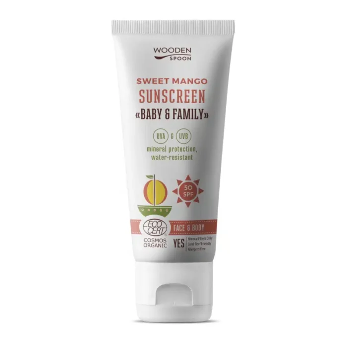Био Слънцезащитен лосион "SWEET MANGO" SPF 50 – WoodenSpoon