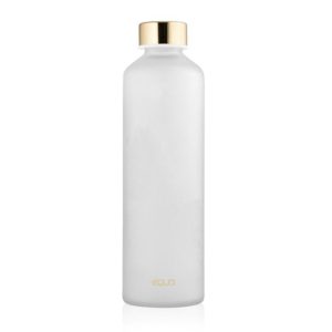 Еко стъклена бутилка за вода Equa - Mismatch Бяло кадифе 750мл