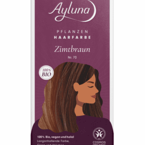 Био веган билкова боя (къна) за коса - AYLUNA - No70 Cinnamon Brown