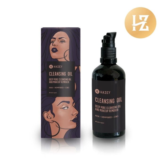 Почистващо масло за лице HAZEY Deep Pore Cleansing Oil with AHA acid and CBD - HAZEY COSMETICS