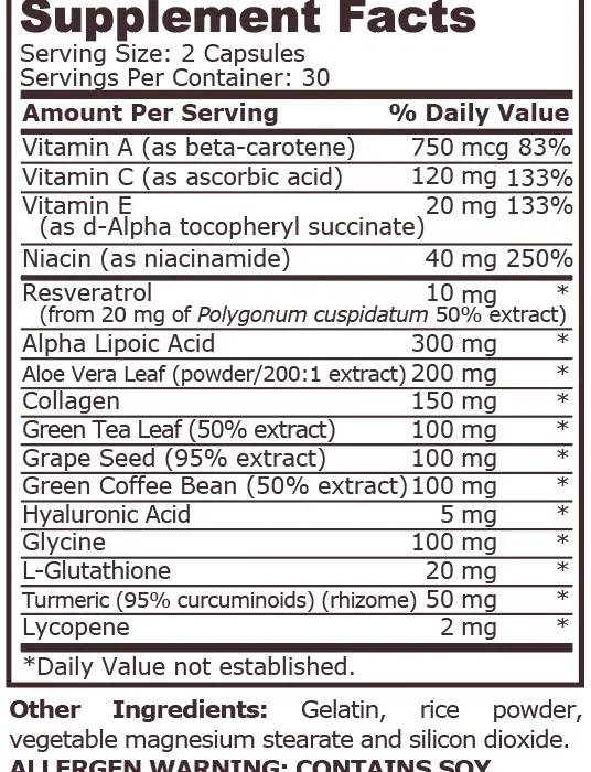 Pure Nutrition - Хранителна добавка с анти-ейдж ефект - 60 капсули - Image 2