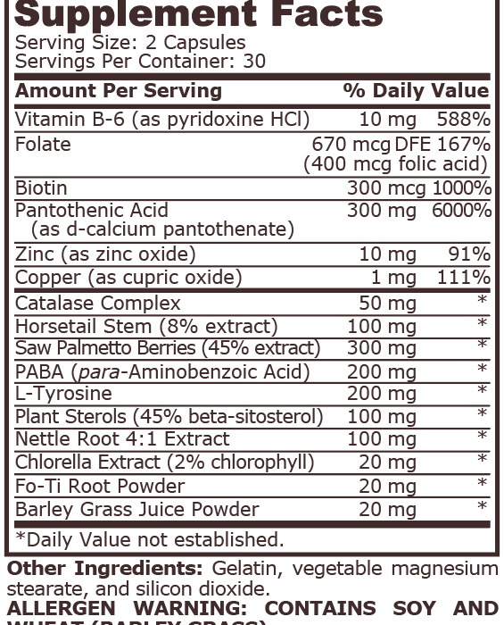 Pure Nutrition - Хранителна добавка срещу посивяване - 60 капсули - Image 2