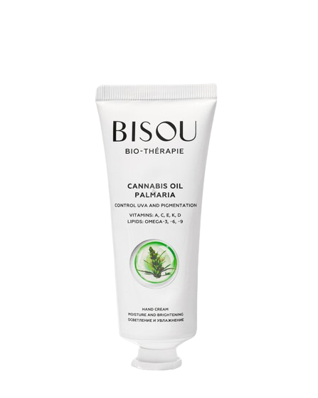 BISOU - Изсветляващ и хидратиращ крем за ръце с масло от канабис