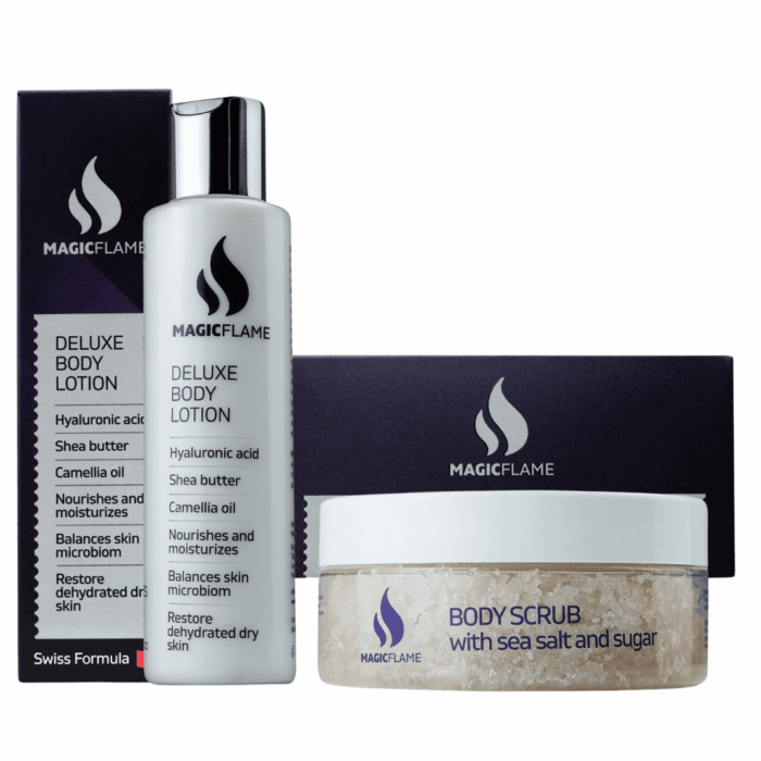 SET BODY Delux Body Lotion Лосион за тяло с пробиотици и скраб за тяло