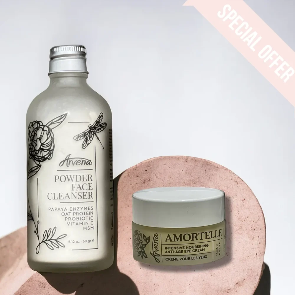 amortelle-set-enzyme-cleansing-powder-eye-cream Ензимна почистваща пудра + околоочен крем - АMORTELLE - ARVENA