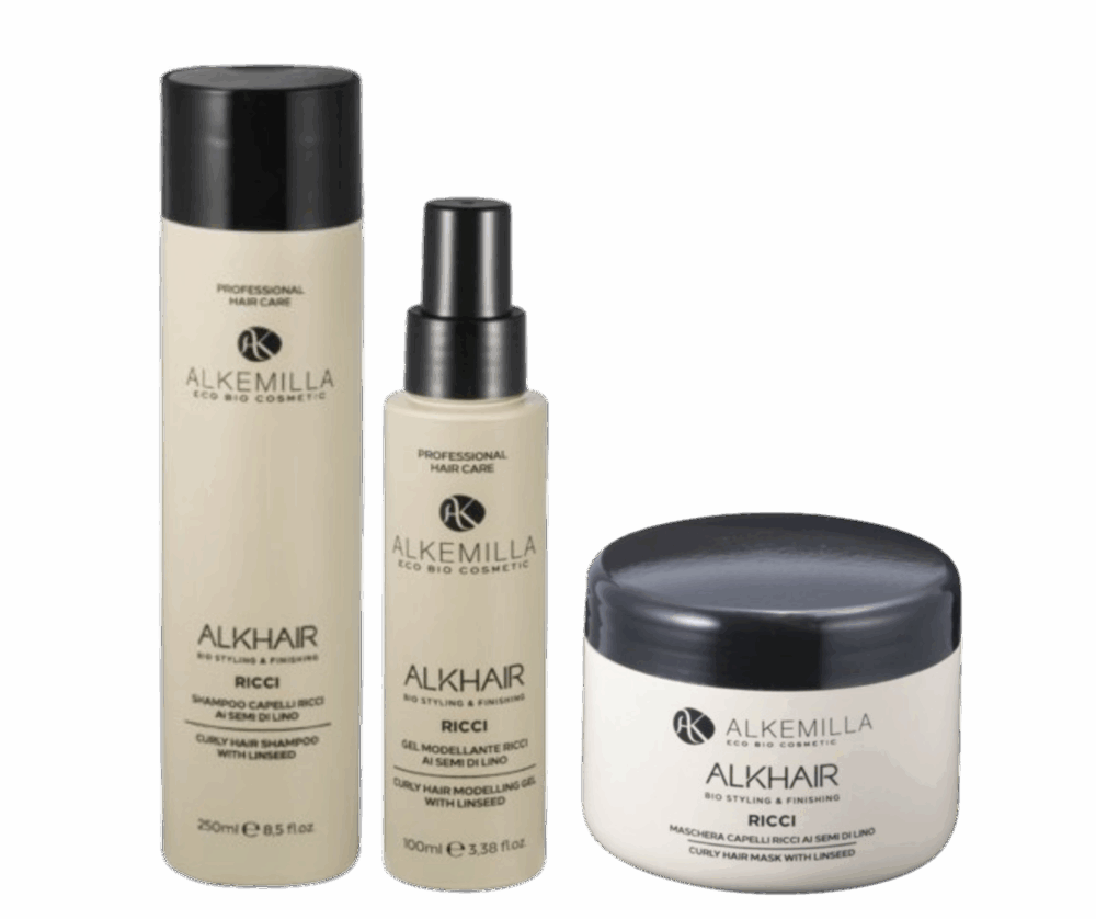 Alkemilla - Сет за къдрава коса - Шампоан, маска и гел за къдрици