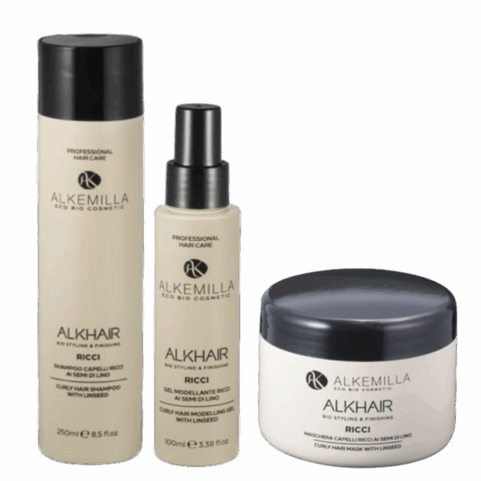 Alkemilla - Сет за къдрава коса - Шампоан, маска и гел за къдрици