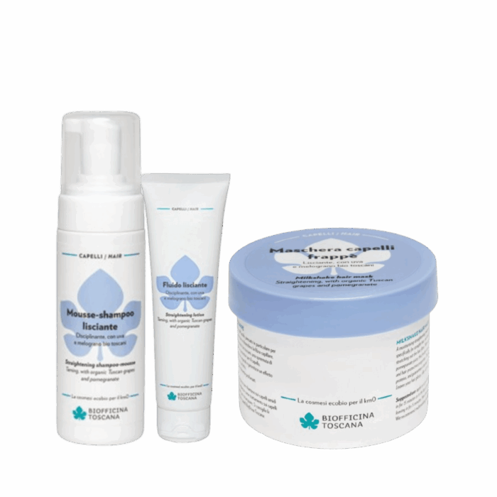 Biofficina Toscana - Сет за блясък и гладкост с киви - Шампоан-мус, маска и лосион