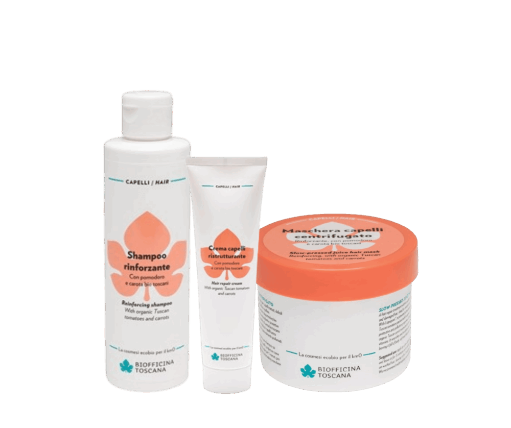 Biofficina Toscana - Сет за всеки тип коса - Шампоан, маска и защитен лосион