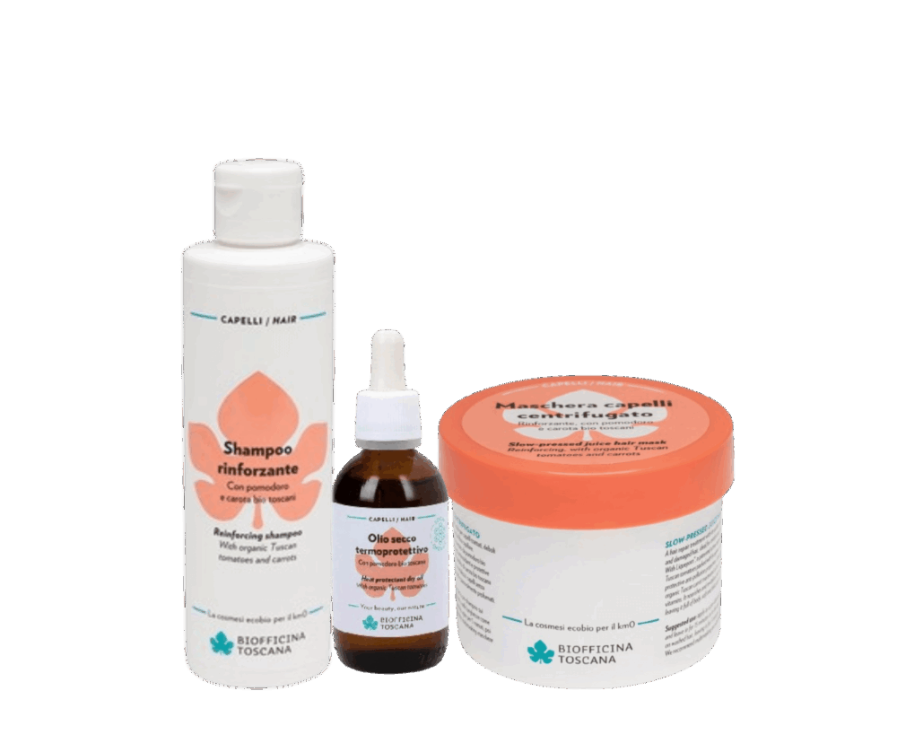 Biofficina Toscana - Сет за всеки тип коса - Шампоан, маска и сухо масло