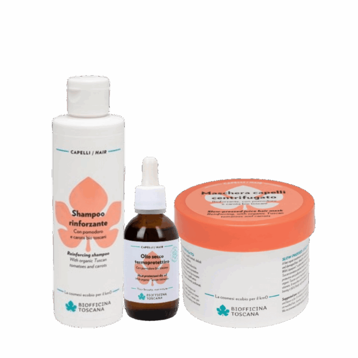 Biofficina Toscana - Сет за всеки тип коса - Шампоан, маска и сухо масло