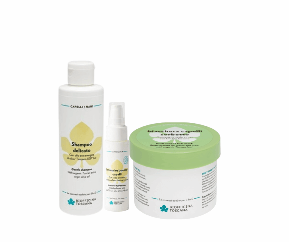 Biofficina-Toscana-Сет-за-възстановяване-за-всеки-тип-коса-Бустер-маска-и-шампоан-odonata Biofficina Toscana - Сет за възстановяване за всеки тип коса - Шампоан, маска и серум