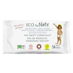 Eco by Naty - Мокри кърпички Sensitive с лек аромат 56 бр.