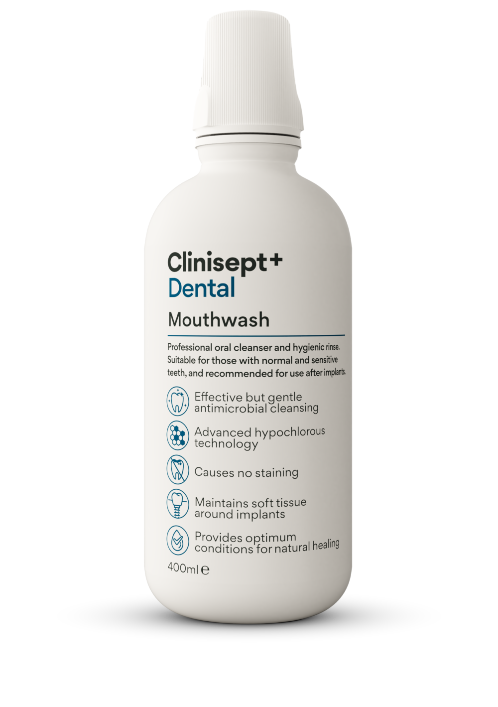 400ml Bottle-clinisept-dental-mouthwash Вода за уста - антибактериална - Clinisepet+ Dental