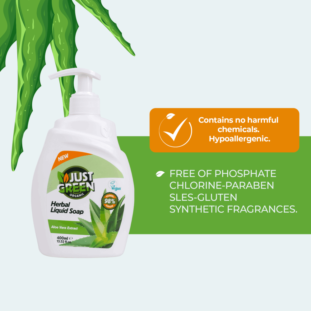 Билков течен сапун за ръце с алое вера - Just Green Organic
