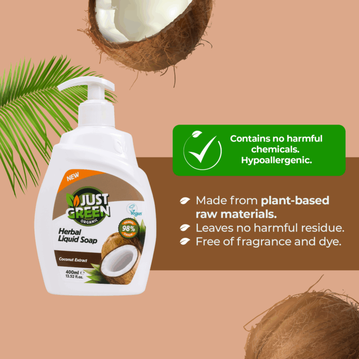 Билков течен сапун за ръце с кокос - Just Green Organic