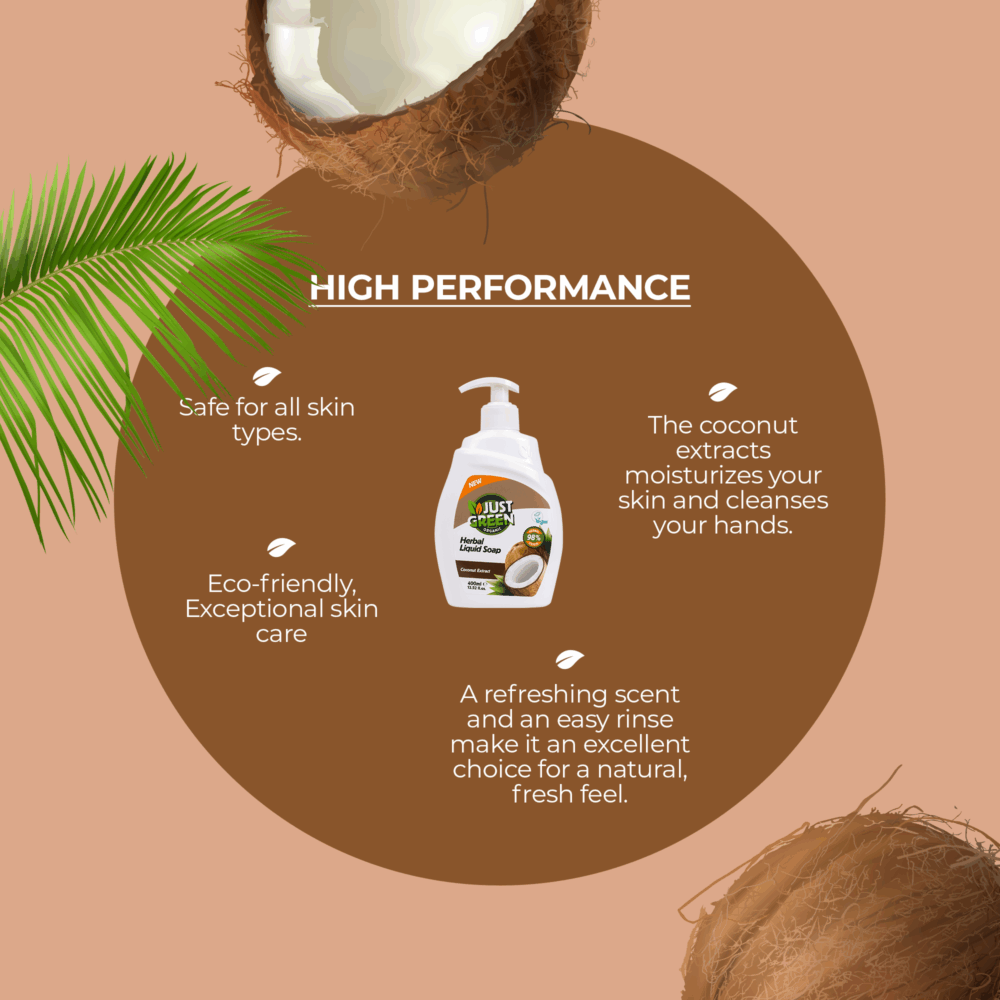 Билков течен сапун за ръце с кокос - Just Green Organic