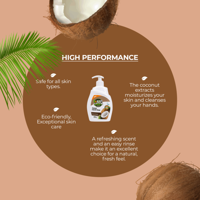 Билков течен сапун за ръце с кокос - Just Green Organic