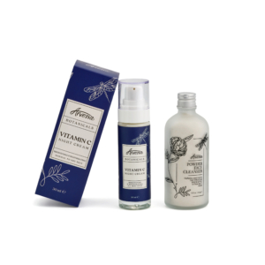 ЕНЗИМНА ПОЧИСТВАЩА ПУДРА С ПРОБИОТИK + ОЗАРЯВАЩ КРЕМ ЗА ЛИЦЕ С ВИТАМИН C