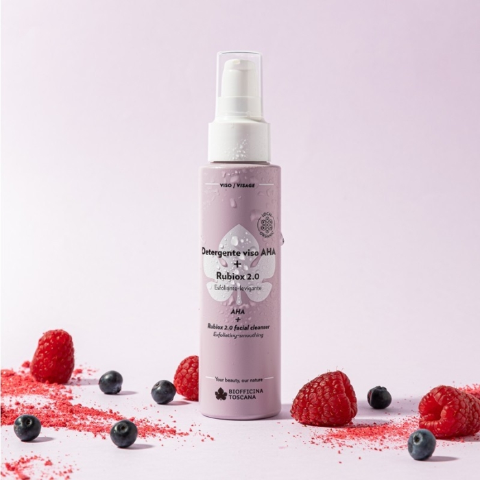 Регенериращ почистващ гел за лице с AHA и Rubiox 2.0 - Biofficina Toscana