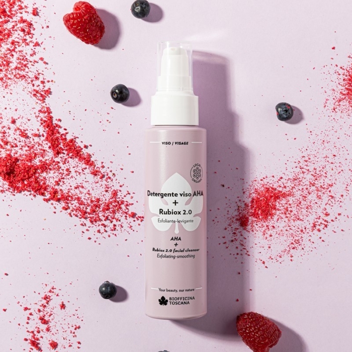 Регенериращ почистващ гел за лице с AHA и Rubiox 2.0 - Biofficina Toscana