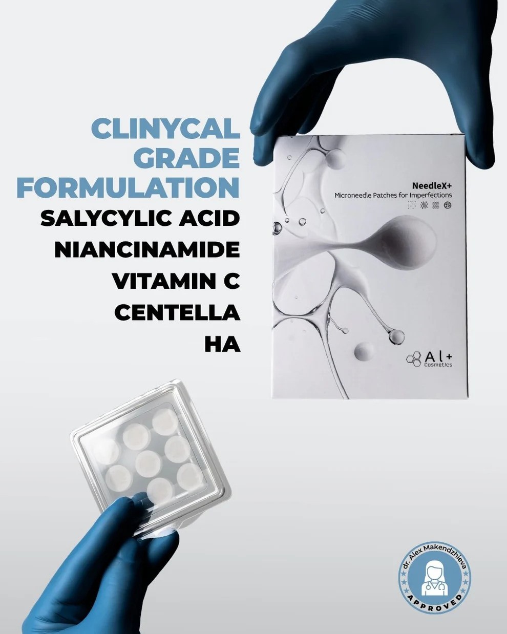 NeedleX+ Пластир с активни микроигли срещу пъпки - Al+ Cosmetics