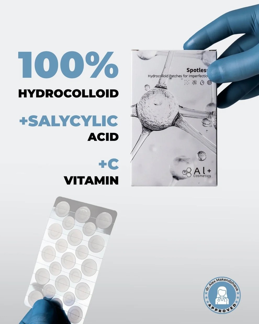 Хидроколоиден пластир срещу пъпки Spotless+ - Al+ Cosmetics