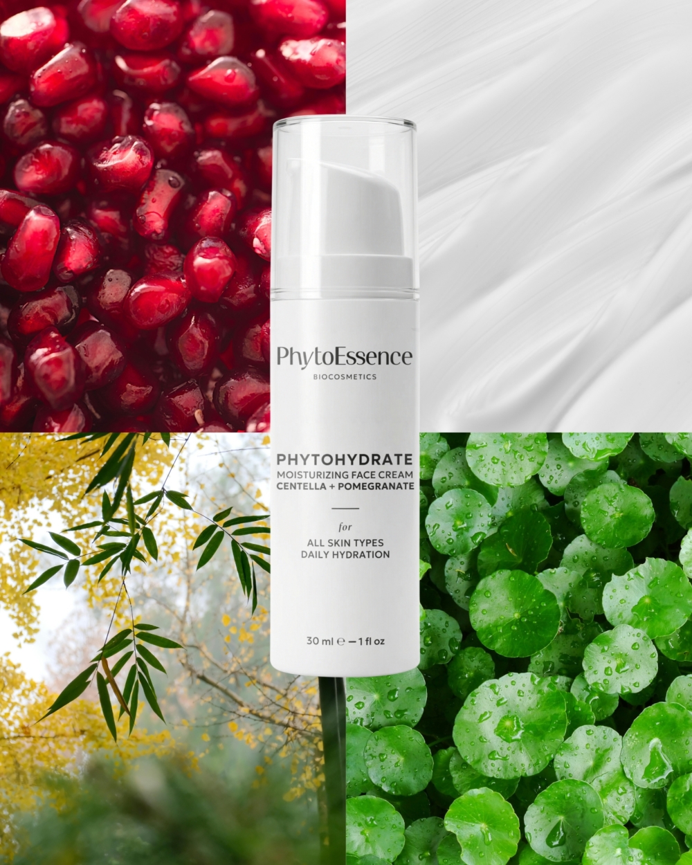 Овлажняващ крем за дълбока хидратация PhytoessenceBio от Odonata Cosmetics в airless oпаковка, подходящ за всеки тип кожа. Органик и био.