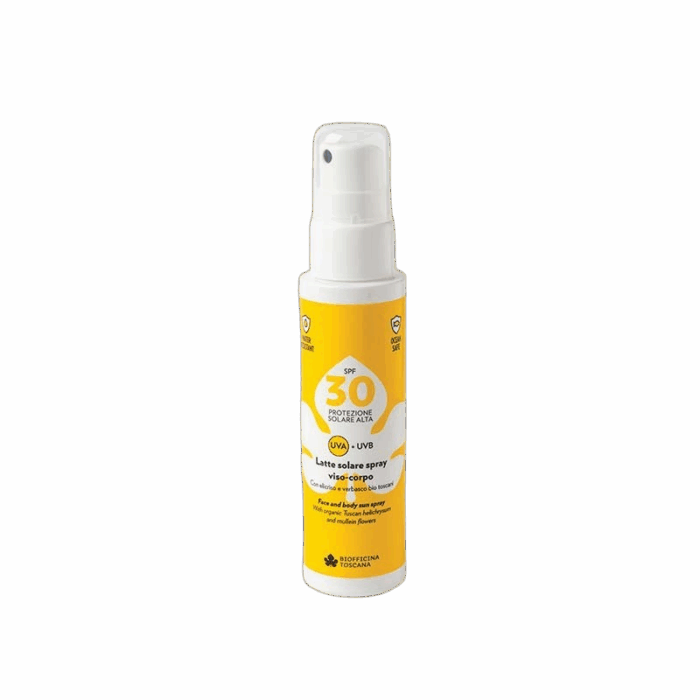 Слънцезащитен спрей SPF 30 за лице и тяло Biofficina Toscana, опаковка 100 мл
